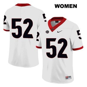 Women's Georgia Bulldogs NCAA #52 Tyler Clark Nike Stitched White Legend Authentic No Name College Football Jersey UVN0154UR